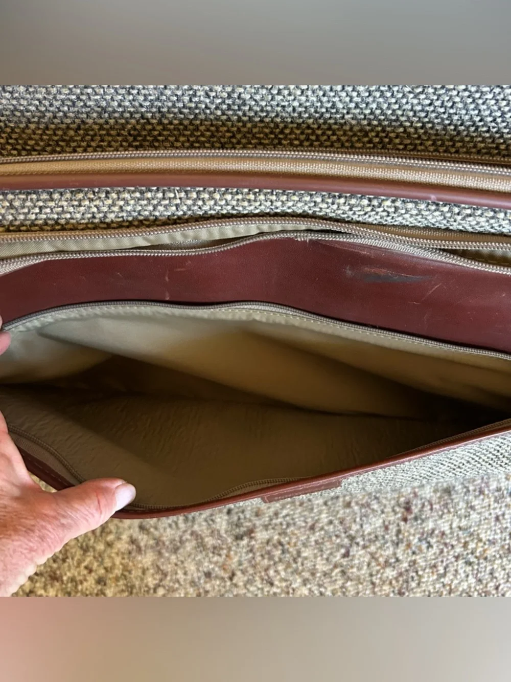 Vintage Hartmann Tweed Roller Rolling Garment Luggage Bag -Locks Strap Paperwork